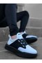 BA0160 Banded Men's High Sole White Black Sports Shoes