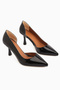 Flory Black Patent Leather Women's Heeled Shoes Stiletto - 3