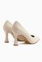 Helen Genuine Leather Beige Women's Heeled Shoes Stiletto - 5