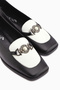 Sanie Genuine Leather Black Buckle Women's Ballerinas - 6