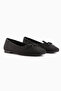 Fridah Black Bow Detailed Blunt Toe Women's Ballerinas - 4