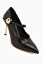 Gisele Black Belted Women's Heeled Shoes