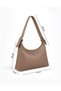 Women's Faux Leather Zippered Shopper Hand and Shoulder Bag Baguette Model Women's Bag - 3