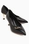 Liona Black Buckle Detailed Women's Heeled Shoes Stiletto - 6