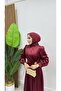 Vera Satin Brooch Detailed Hijab Evening Dress - 6