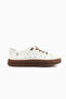 Judi Genuine Leather White Comfortable Sole Women's Summer Sneakers - 3