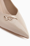 Liona Beige Buckle Detailed Women's Heeled Shoes Stiletto - 3