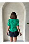 Emerald Green Front-Tie Poplin Shirt |   Gml2699 - Emerald - 5