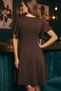 Rochie mini maro cu mâneci volane - 4