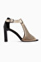 Monica Genuine Leather Mink Ankle Buckle Thick Heeled Women's Shoes - 2