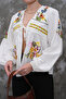 Front Tie Detail Cotton Embroidered Seasonal Jacket - 3