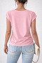 Women's Half Heart Printed V-Neck Loose Oversize T-Shirt - 2