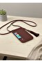 Faux Leather Phone Bag – Gold Lock, Long Strap Women's Shoulder & Crossbody Bag - 2