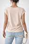 Women's Half Heart Printed V-Neck Loose Oversize T-Shirt - 2