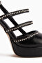 Milea Black Staple Detailed Women's Platform Heeled Shoes - 2