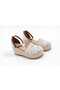 White Woven Sandals with Wedge Heels_6322 - 5