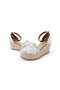White Woven Sandals with Wedge Heels_6322 - 4