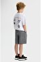 Limi̇ Boy Soft Texture Linen Shorts Cotton T-Shirt 2-Piece Set