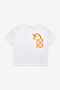 Orange Giraffe Figured Checkerboard Patterned Children's T-Shirt and Shorts Set - Cleo - 6