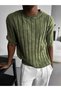 Vintage Look Crew Neck Knitwear Relaxed Fit Acid Wash Knitted T-Shirt - 3
