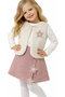 Girl's Star Detailed Shorts, Skirt, Plush Vest, Long Sleeve Bodysuit, Three-Piece Set - 5