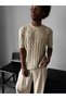 Vintage Look Crew Neck Knitwear Relaxed Fit Acid Wash Knitted T-Shirt - 2