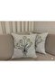 Beaded Punch Embroidered Linen Cushion Cover Set of 2 - 43X43 cm