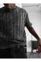 Vintage Look Crew Neck Knitwear Relaxed Fit Acid Wash Knitted T-Shirt - 4