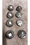 Electrometallized Abs Nickel Plated Button 28 Size 18 mm 8 Pieces - 3