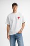 Unisex Comme Des Garçons Heart Pattern Front Printed Oversize Thick Fabric Relaxed Cut Cotton T-Shirt - 2
