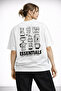 Unisex Women's Men's Coffe Essentials Back Pattern Printed Oversize Thick Fabric Relaxed Cut Cotton T-Shirt