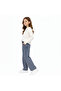 Girl's Wide Leg Patterned Elastic 100% Cotton Denim Trousers Palazzo - 2