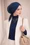 Navy Blue Sparkling Cross-Strapped Cap