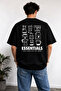 Unisex Women's Men's Coffe Essentials Back Pattern Printed Oversize Thick Fabric Relaxed Cut Cotton T-Shirt