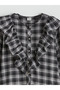 Ecru Girls' Plaid Ruffled Poplin Shirt