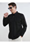 Black Regular Fit Oxford Men's Shirt