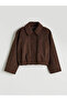 Brown Suede Look Girl's Coat - 3