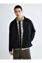 Black Loose Fit Men's Gabardine Shirt Jacket - 4