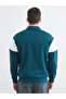 Petrol Polo Collar Printed Men's Sweatshirt - 5
