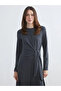 Gray crew neck tie dress - 2