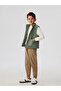 Khaki Stand Collar Boys' Puffer Vest - 5