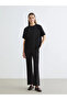 Black Crew Neck Oversize Women's T-Shirt - 6