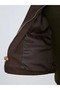 Brown Shirt Collar Oversize Women's Suede Look Jacket - 8