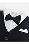 Infant Boys’ Waistcoat, Shirt & Bow Tie Mock Romper 3 pc Set (Navy Blue) - 5