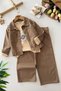 My Little One's Cicileri Daisy Printed Stone Detailed 3-Piece Girls' Set - Brown