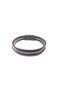 Black Genuine Leather Men's Bracelet – Double Row White Braided Detail with Steel Lock-1360 - 2