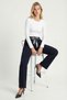 Foulard Belted Woven Palazzo Trousers Lby0051 Dark Blue - 4