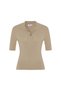 Beige Polo Collar Knitwear Top - 6