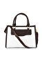 Women Cream Block Tote Bag - 3