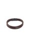 Brown Genuine Leather Men's Bracelet – Double Row Minimal Design with Steel Lock - 2